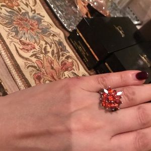 Beautiful rare orange topaz ,cocktail ring.